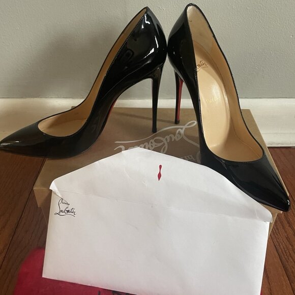 Christian Louboutin Pigalle Follies 100 Black Patent Pumps - Picture 6 of 10